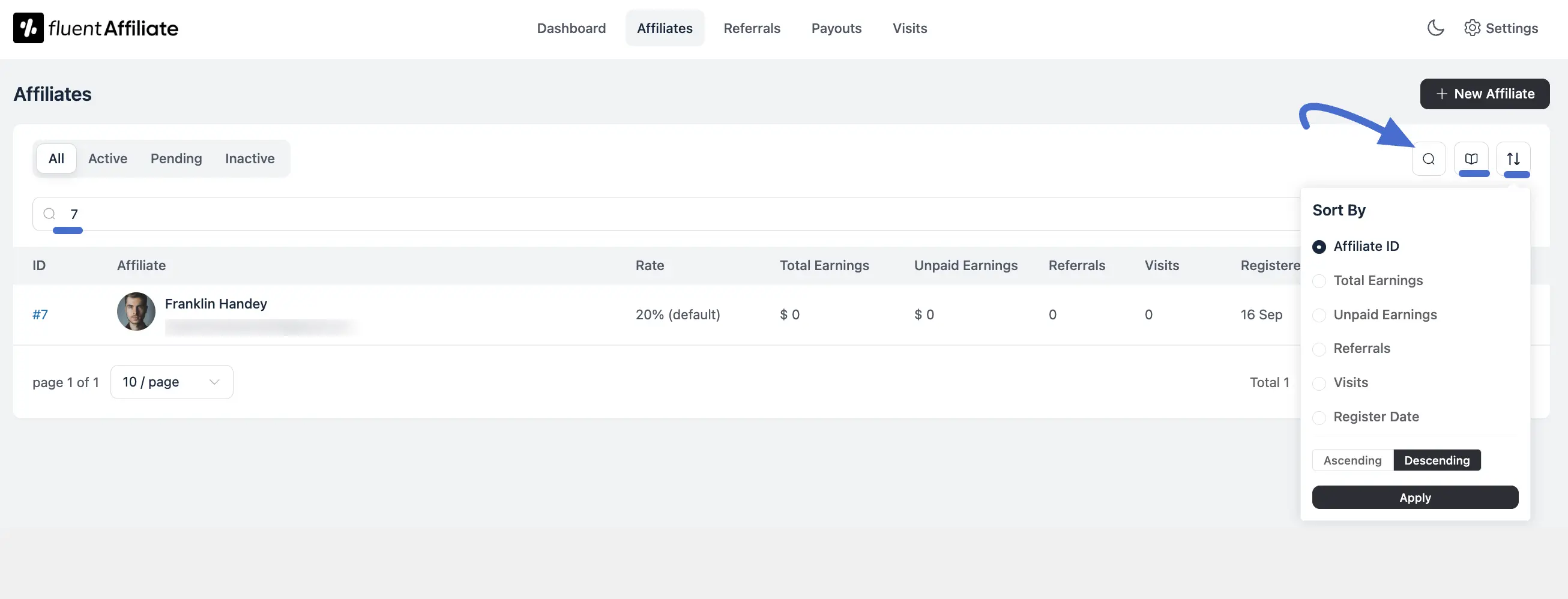 Affiliate Search and Sort Tools