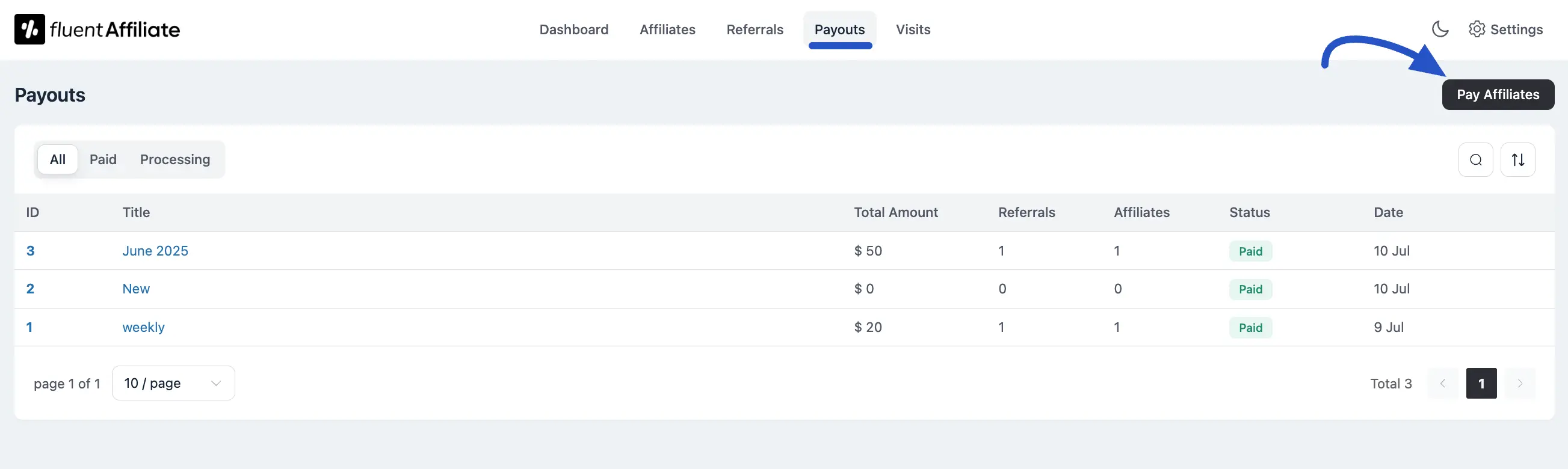 Payout Dashboard