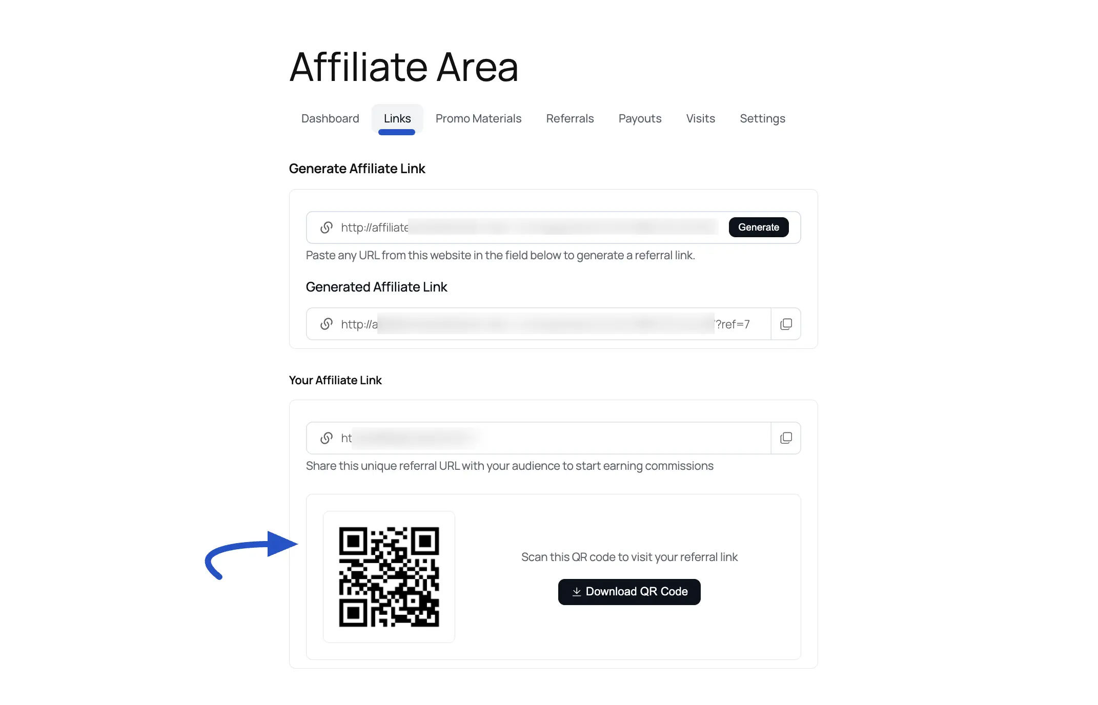 Generated Referral Link