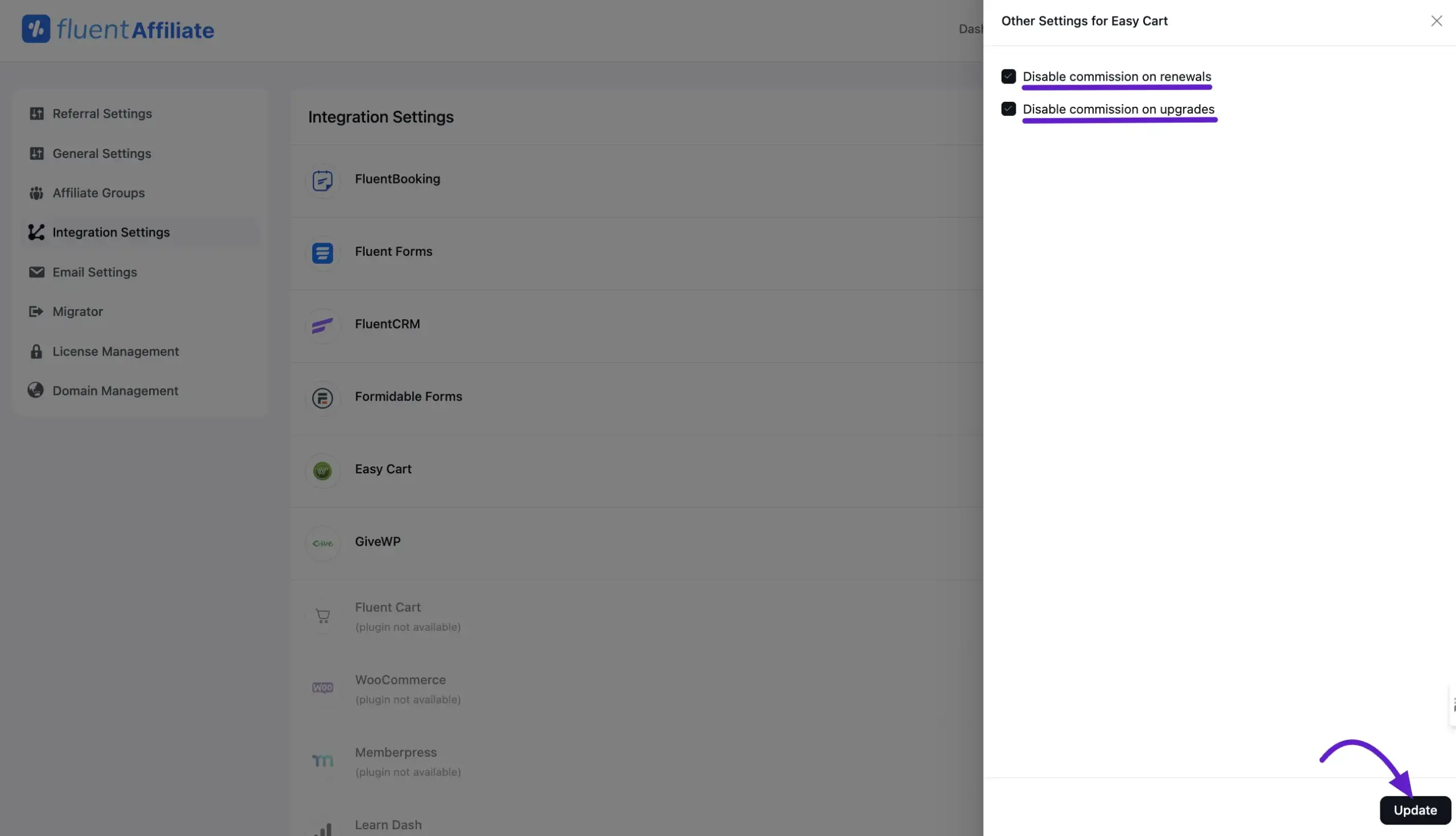 Configure EasyCart Settings