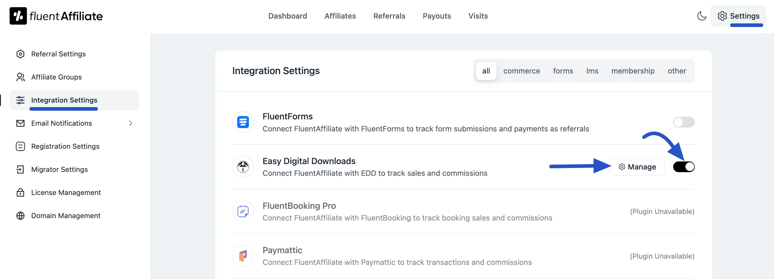 Integration Settings