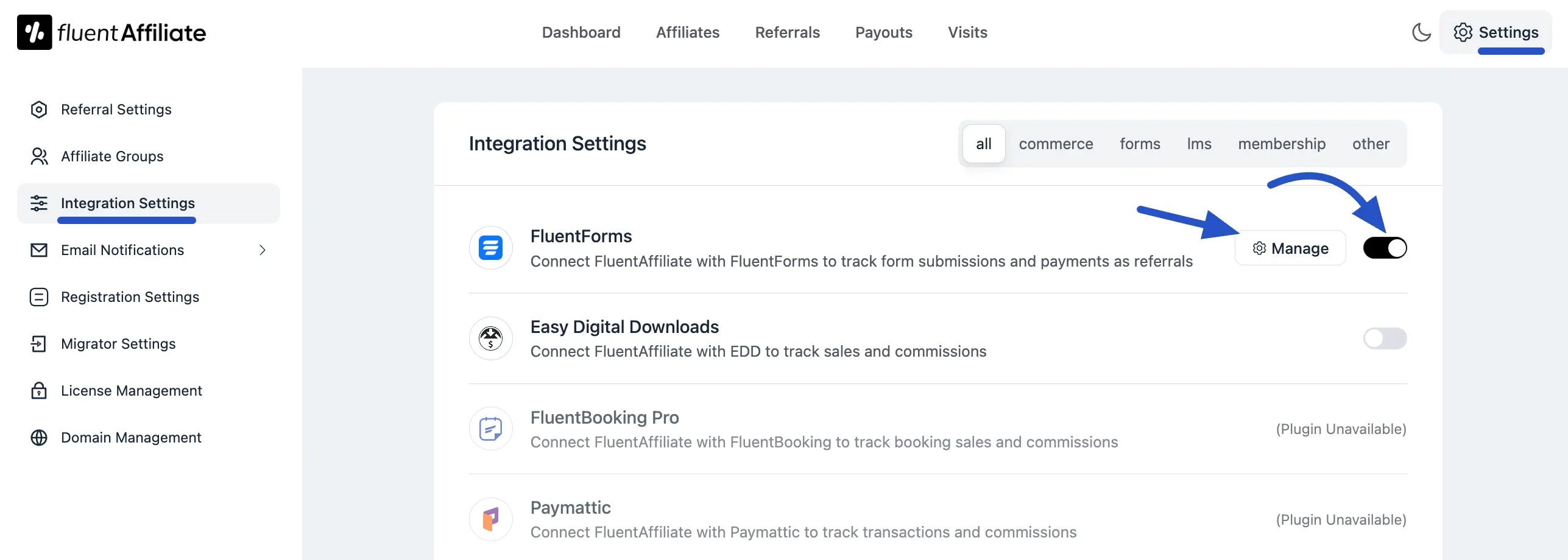 Integration Settings
