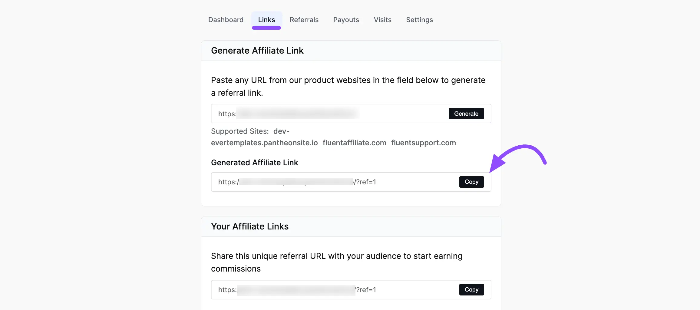 Affiliate Link Generation
