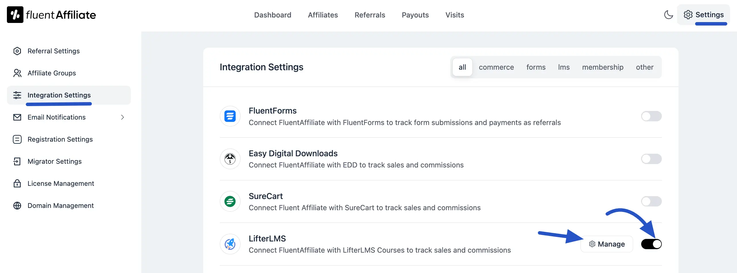 Integration Settings