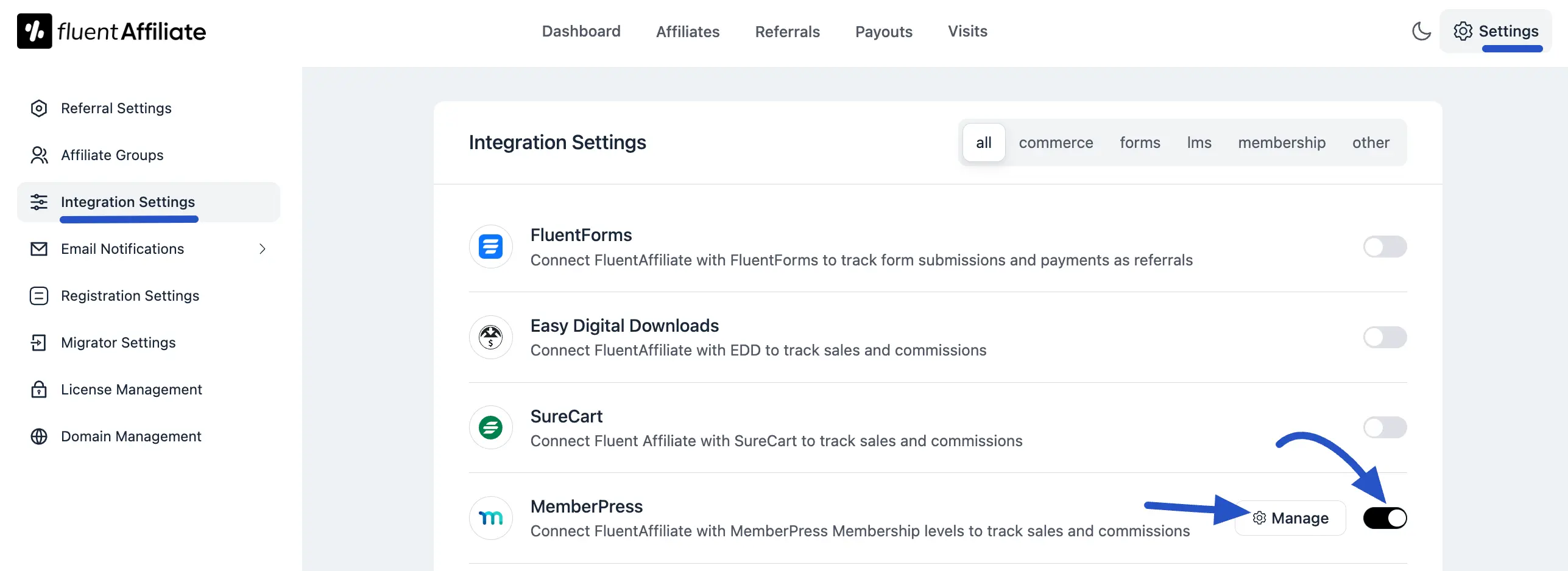 Integration Settings