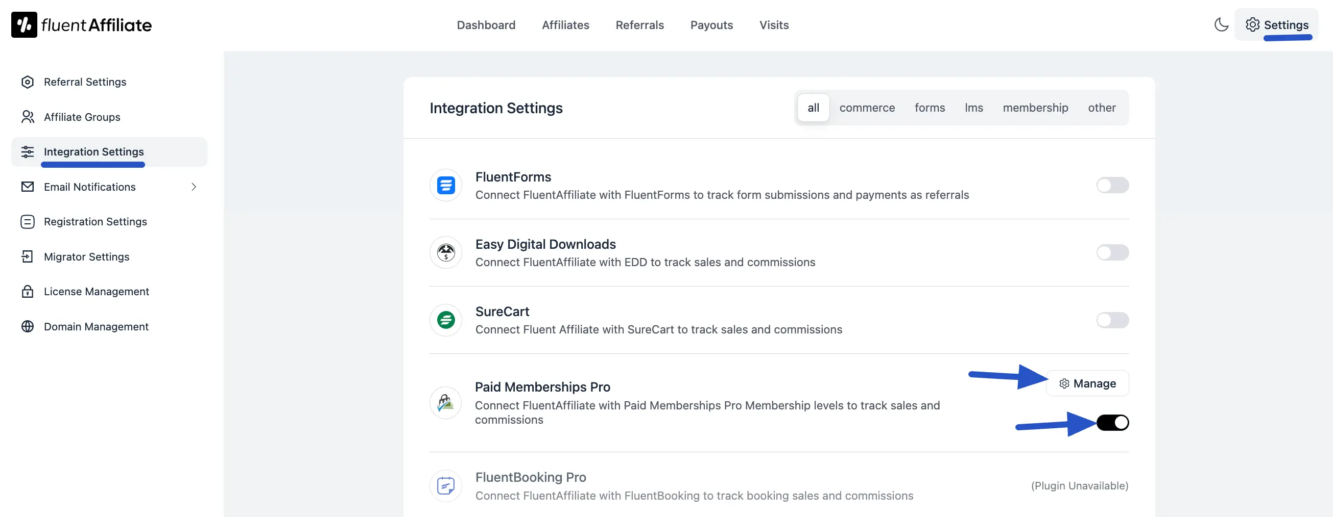 Integration Settings