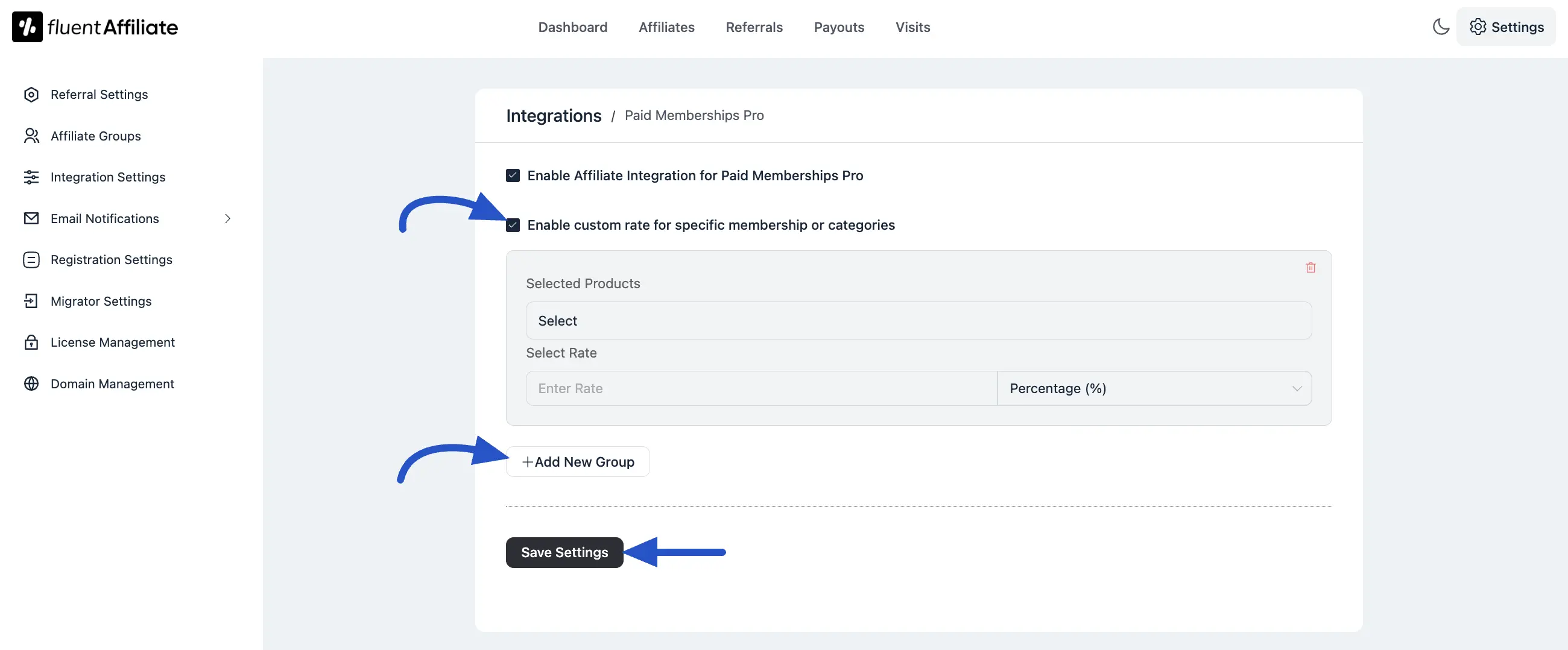 Paid Memberships Pro Settings