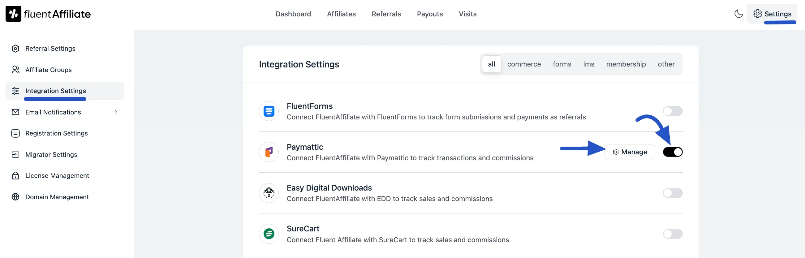 Integration Settings