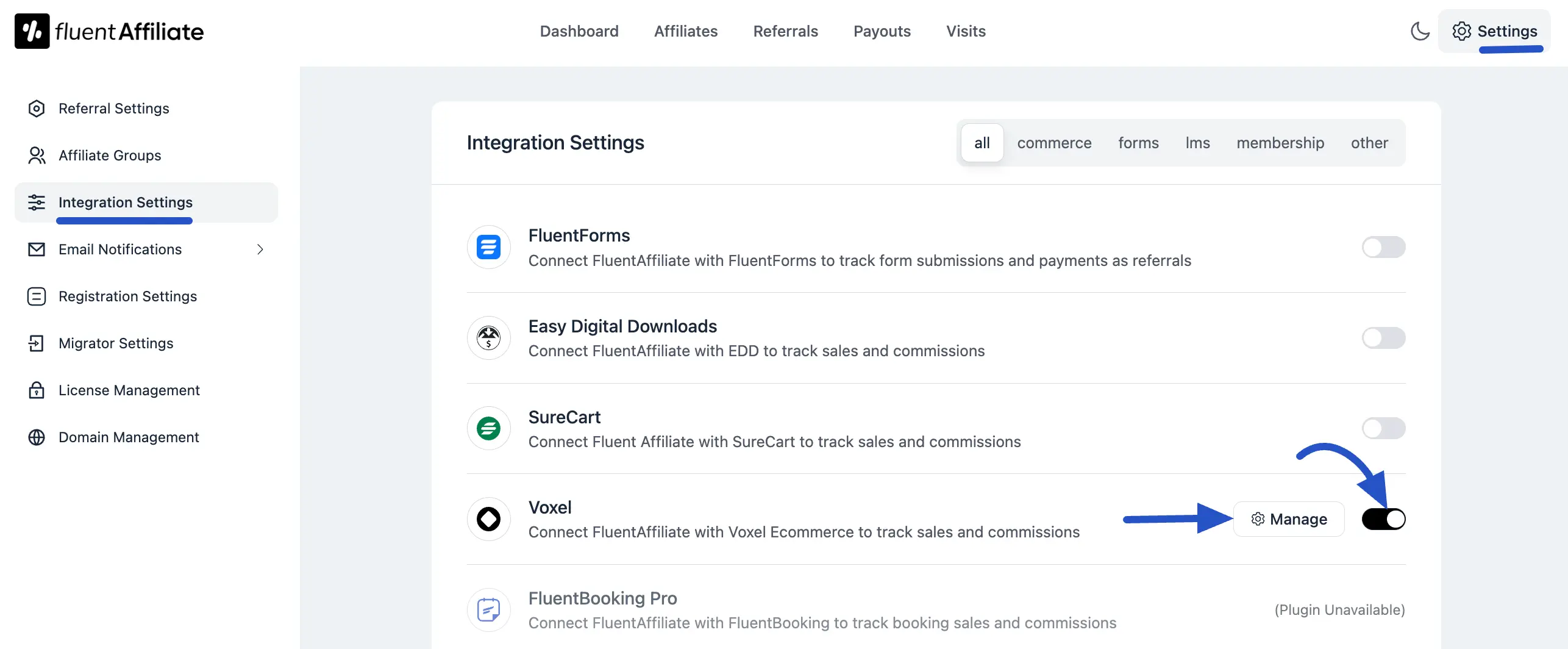 Integration Settings